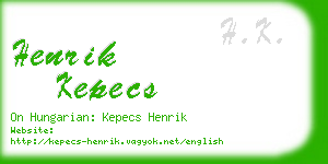 henrik kepecs business card